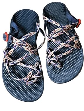 🌻Chaco Z/Cloud X2 Blue Orange Cream Outdoor Hiking Adjustible Sandals 7 - EPC